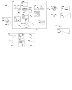 Carburetor And Fuel Supply Group Diagram and Parts List for 543777-3224-J1 400000 - 699999 Briggs and Stratton Engine